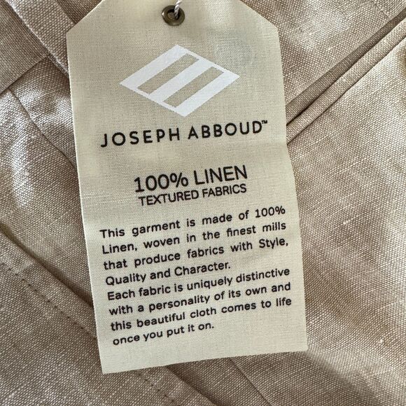New Joseph Abboud Flat Front Hemmed 100% Linen Dress Pants Men's Size 36 x 30 - Picture 4 of 10